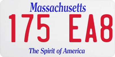 MA license plate 175EA8