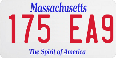 MA license plate 175EA9
