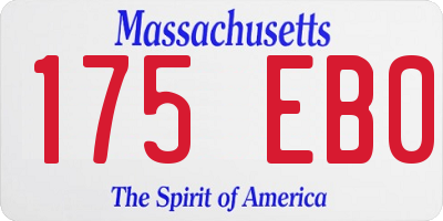MA license plate 175EB0