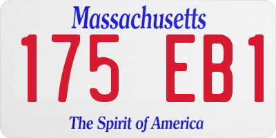 MA license plate 175EB1