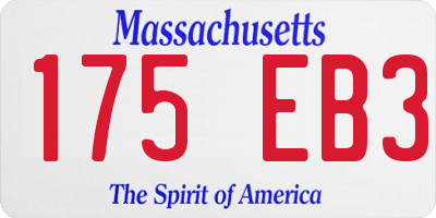 MA license plate 175EB3