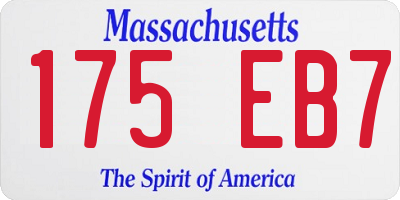 MA license plate 175EB7