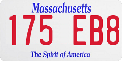 MA license plate 175EB8