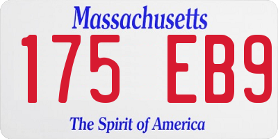 MA license plate 175EB9