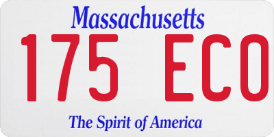 MA license plate 175EC0