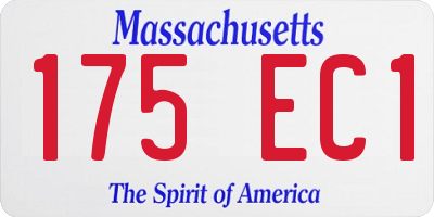 MA license plate 175EC1