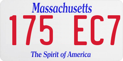 MA license plate 175EC7