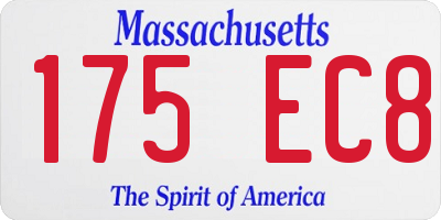 MA license plate 175EC8
