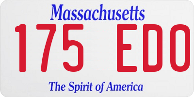 MA license plate 175ED0