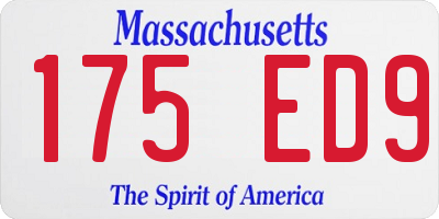 MA license plate 175ED9