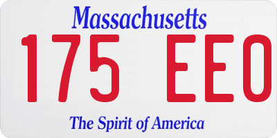 MA license plate 175EE0