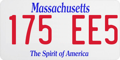 MA license plate 175EE5