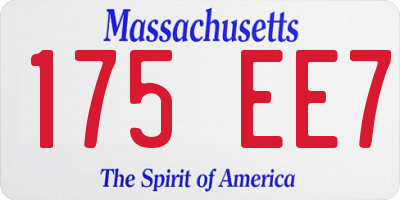 MA license plate 175EE7
