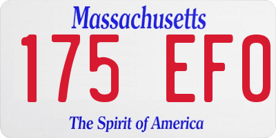 MA license plate 175EF0