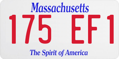 MA license plate 175EF1