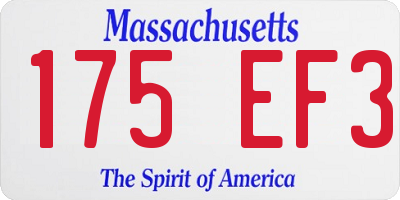 MA license plate 175EF3