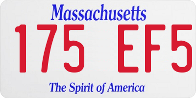 MA license plate 175EF5