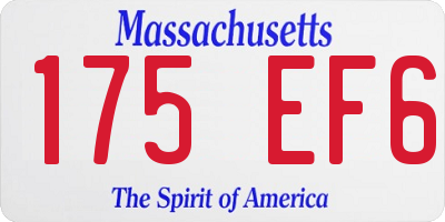 MA license plate 175EF6