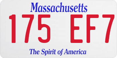 MA license plate 175EF7