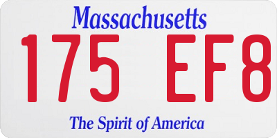 MA license plate 175EF8