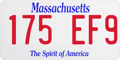 MA license plate 175EF9