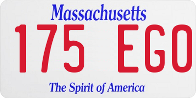 MA license plate 175EG0