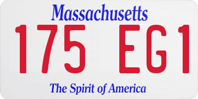 MA license plate 175EG1