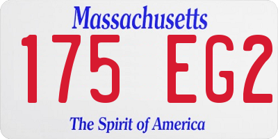 MA license plate 175EG2