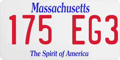 MA license plate 175EG3