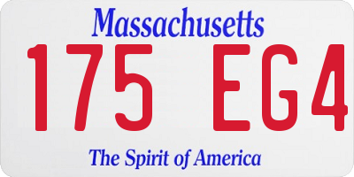 MA license plate 175EG4
