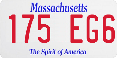 MA license plate 175EG6