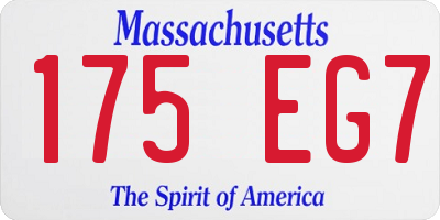 MA license plate 175EG7