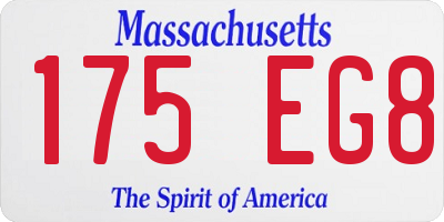 MA license plate 175EG8