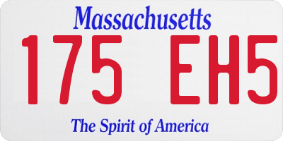 MA license plate 175EH5