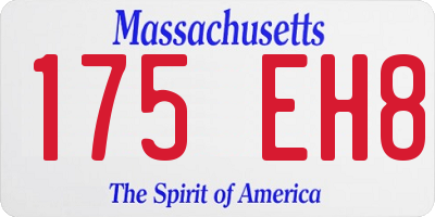 MA license plate 175EH8