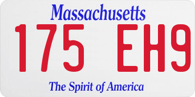 MA license plate 175EH9