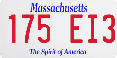 MA license plate 175EI3