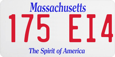 MA license plate 175EI4