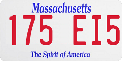 MA license plate 175EI5