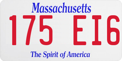 MA license plate 175EI6