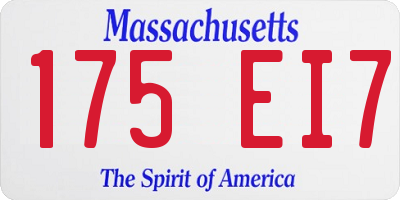 MA license plate 175EI7