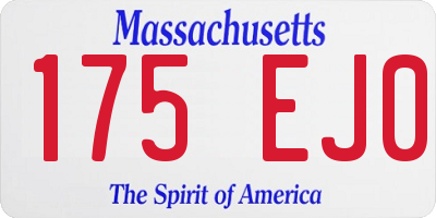 MA license plate 175EJ0