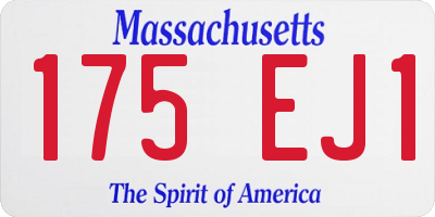MA license plate 175EJ1