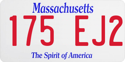 MA license plate 175EJ2