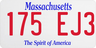 MA license plate 175EJ3