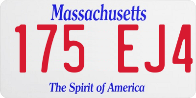 MA license plate 175EJ4