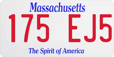 MA license plate 175EJ5