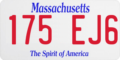 MA license plate 175EJ6