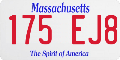 MA license plate 175EJ8