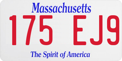 MA license plate 175EJ9